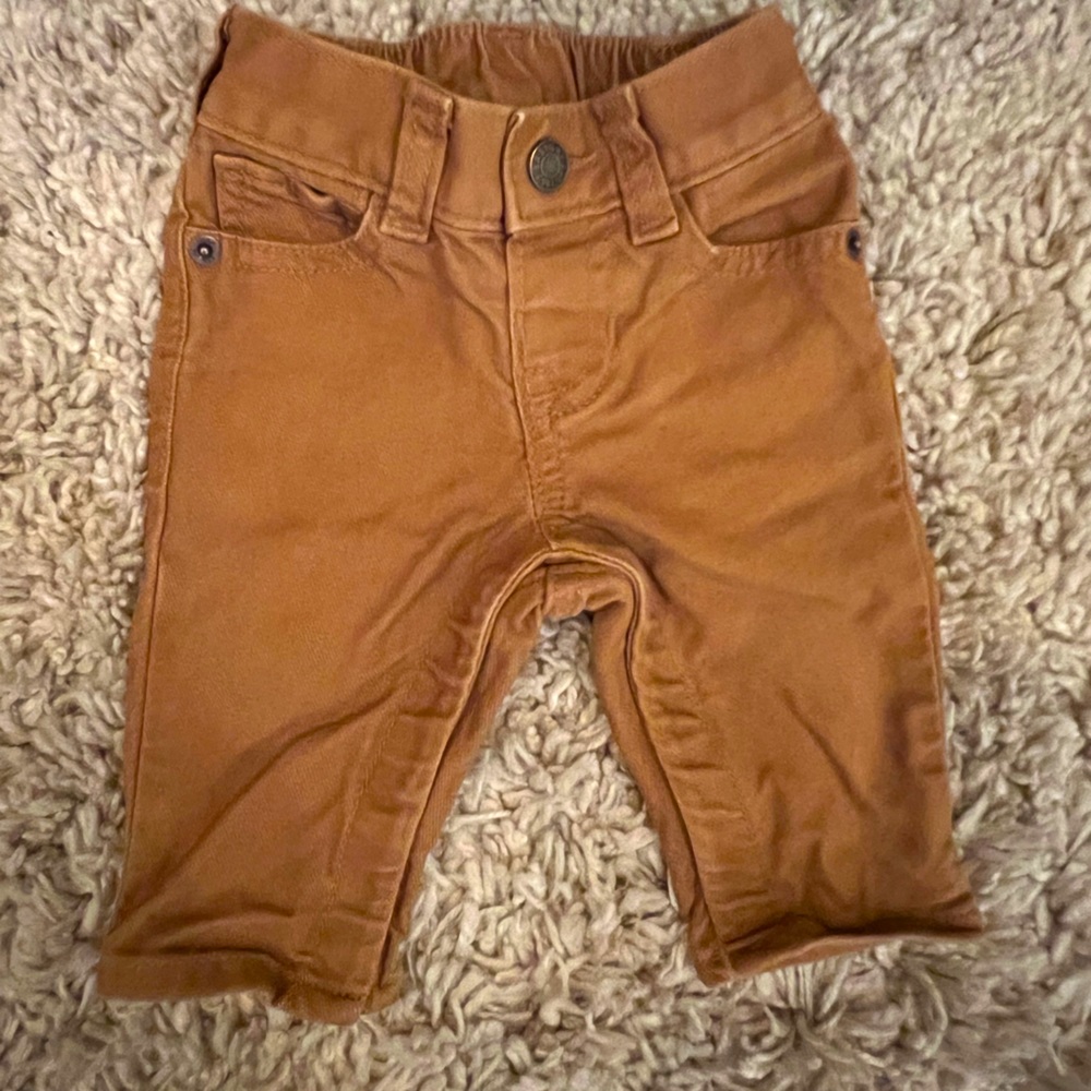 Tan My first easy slim denim jeans